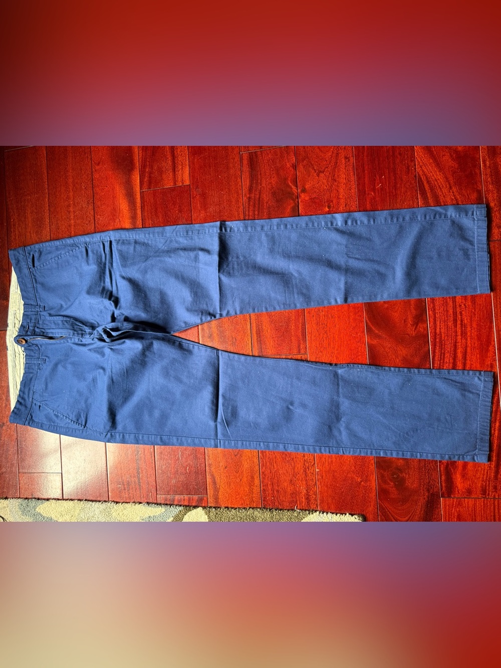 Heritage 33x34 Navy Casual Chino Pants with Patterned Pocket Lining